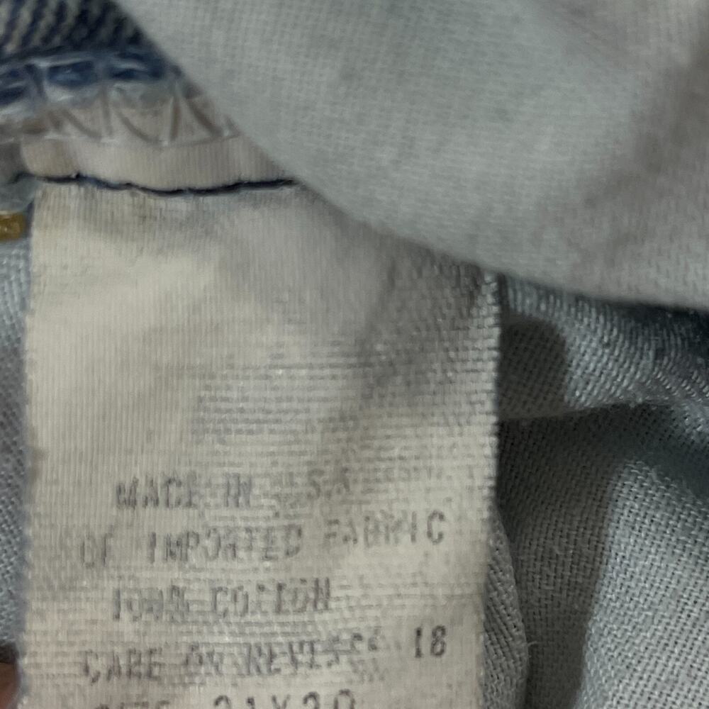 Britannia Jeans Mens Size 31x30 Blue Acid Wash Vintage Missing Rear Patch - Picture 5 of 12